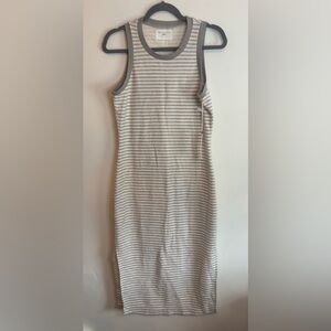 Sol Angeles NWT gray/white striped maxi tank top dress Size XS